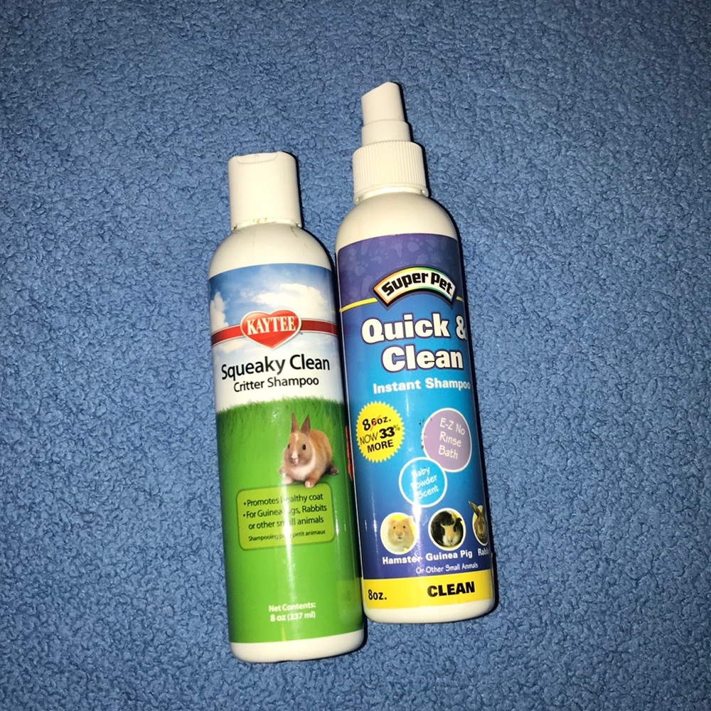 Small animal instant shampoo and regular shampoo
